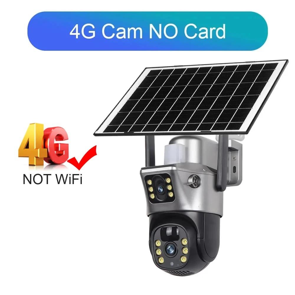 LS VISION 8МП 4K 4G Sim Солнечная Камера Двойной Объектив Wifi Уличная Водонепроницаемая Аккумуляторные IP Камеры PIR Ночное Видение Защита Безопасности