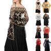 Shawl Wrap Sparkly Sequin Tulle Lace Woman Elastic