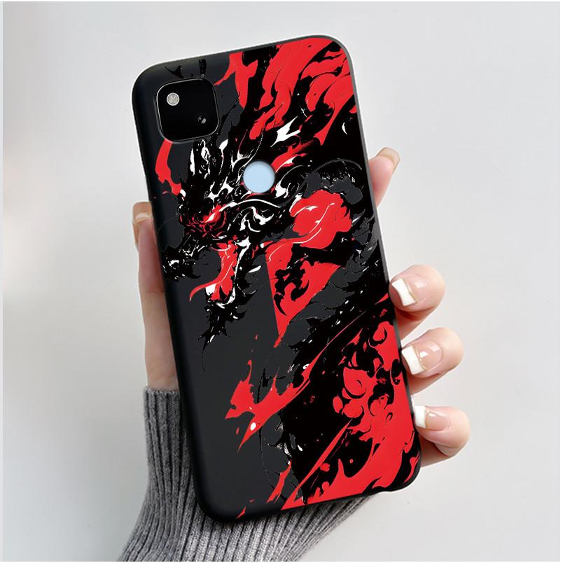 Для Google Pixel 4a 4G Чехол Роскошный Милый Кролик с Сердечками Забавный Мягкий Черный Матовый ТПУ Силиконовый Задний Защитный Чехол Тонкий