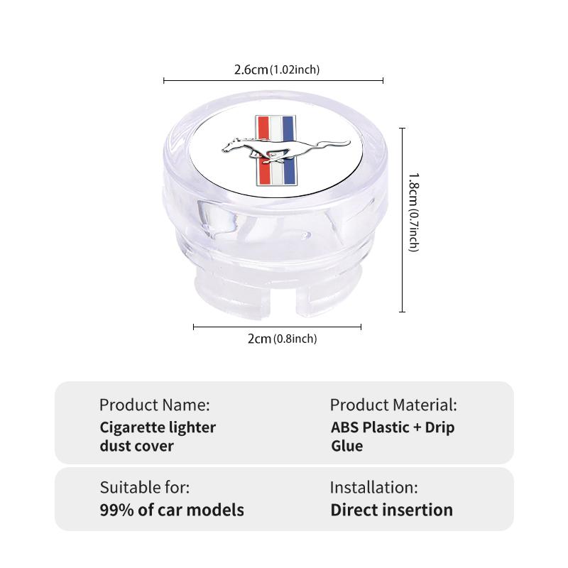 For Ford 1/2PCS Car Logo Cigarette Lighter Dust Plug Button Socket Protective Cover Escort KA Flex Everest KA Expedition Falcon APQ1