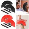 2 Pcs Retro Style Hand Folding Fan Tough Exquisite Craft Gift Home Decoration Ornament for Men and Women Dancing Hand Fan