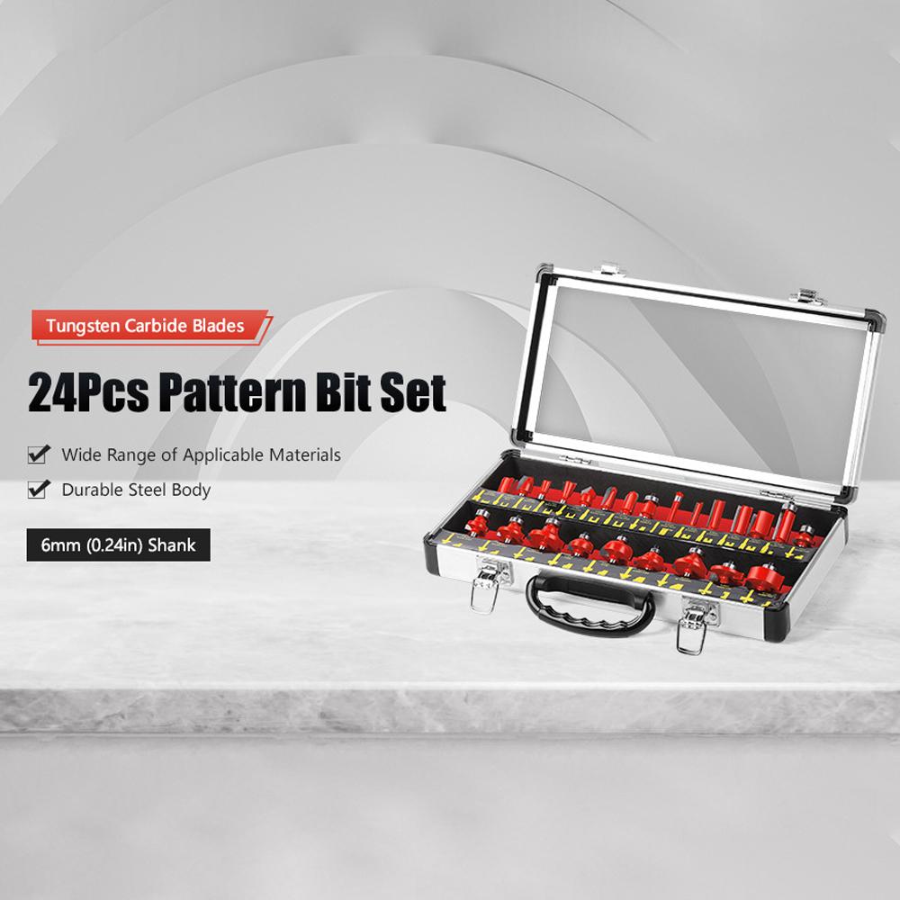 24 шт., деревообрабатывающий фрезерный станок с хвостовиком 6 мм, фреза для фаски, долбежный станок