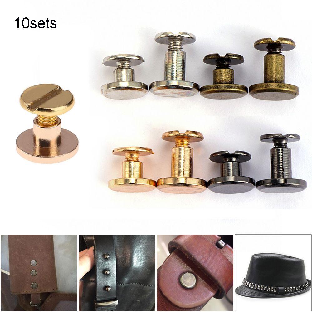 10sets Hats Shoes Leather Craft Scrapbooking decoration nail Nail Rivets Cloth Button Brass screw