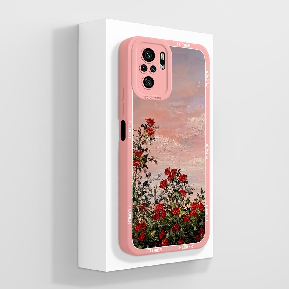 Чехол для Redmi Note 10 10T 10S Фантазийный Цвет Цветов Чехол для Телефона Для Xiaomi Redmi Note10 4G 5G Мягкие Жидкий Силикон Задние Крышки