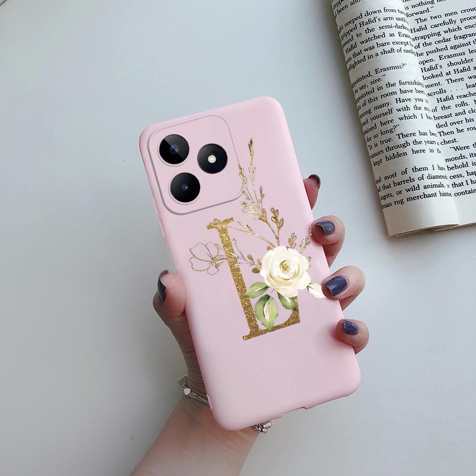 Для Realme C53 Чехол RealmeC53 Покрытие Мягкий Силикон Милые Буквы Чехол для Телефона Для Realme C53 2023 RMX3760 C 53 Narzo N53 Funda Capa