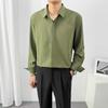High-end Solid Color Shirt for Men Long-sleeved Spring Ice-sensing Shirt Korean Style Trendy Handsome Top Men