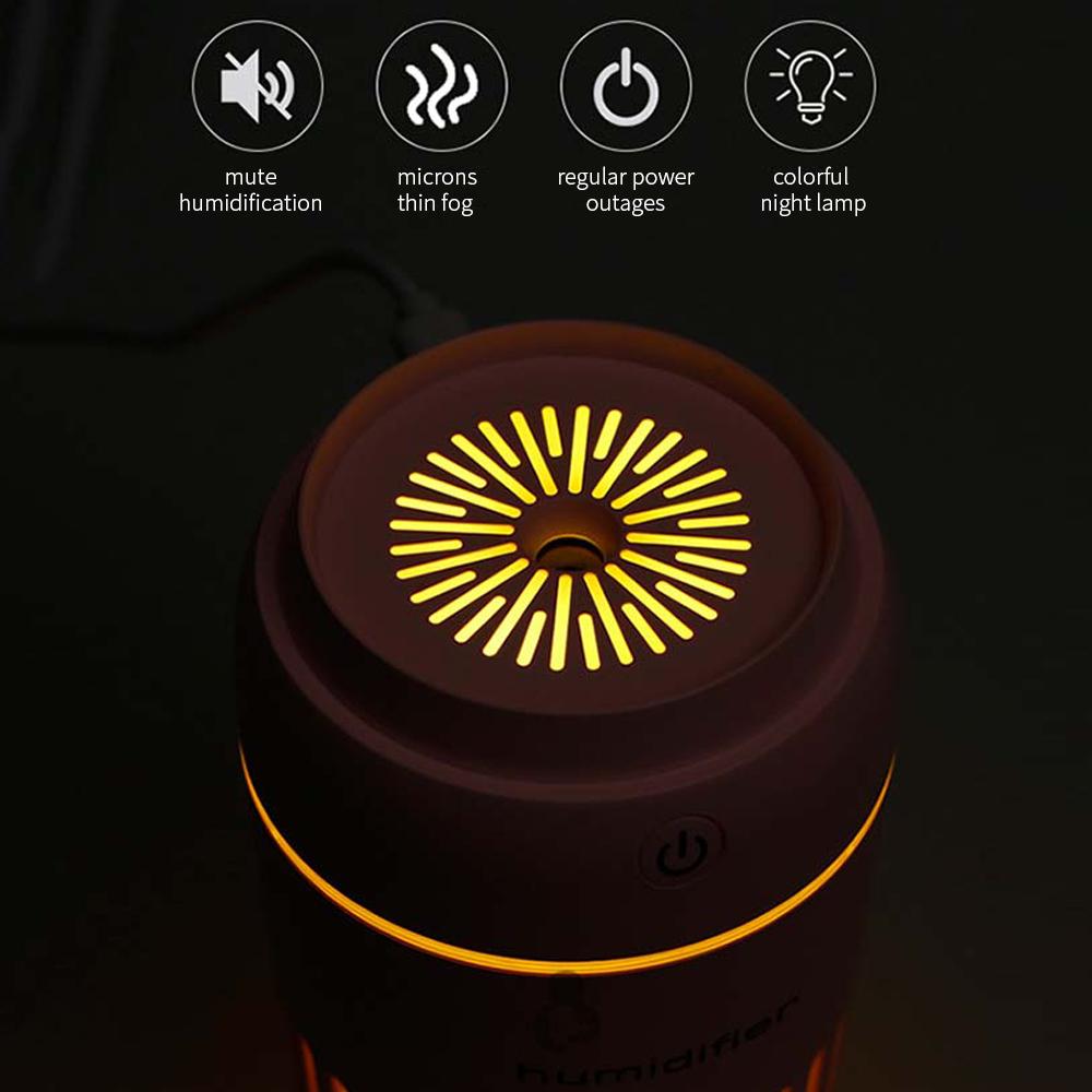 WOPOW HM03 Time-Cup Air Humidifier Pure Moist Portable Home Air Atomizer Night Light Office Desktop Car Humidifier Pink