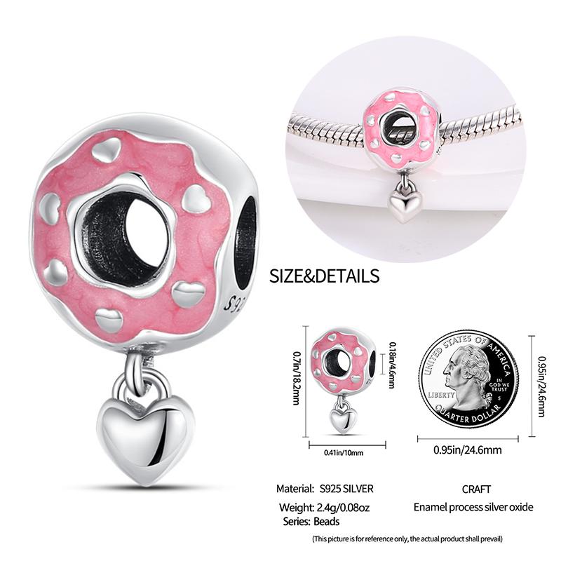 New Copper Bow Star Love Pink Series Charm Beads Suitable For 3Mm Original Bracelet Diy Fashion Jewelry Gift