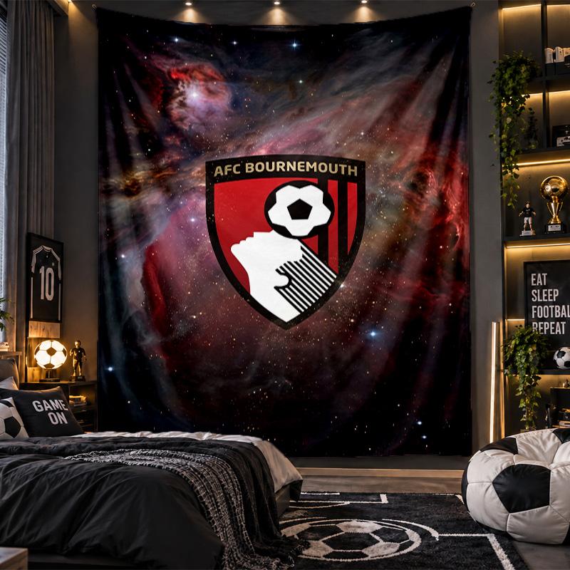 Wall Hanging Tapestry Bournemouth Football Print Cloth for Living Room Bedroom Home Decor