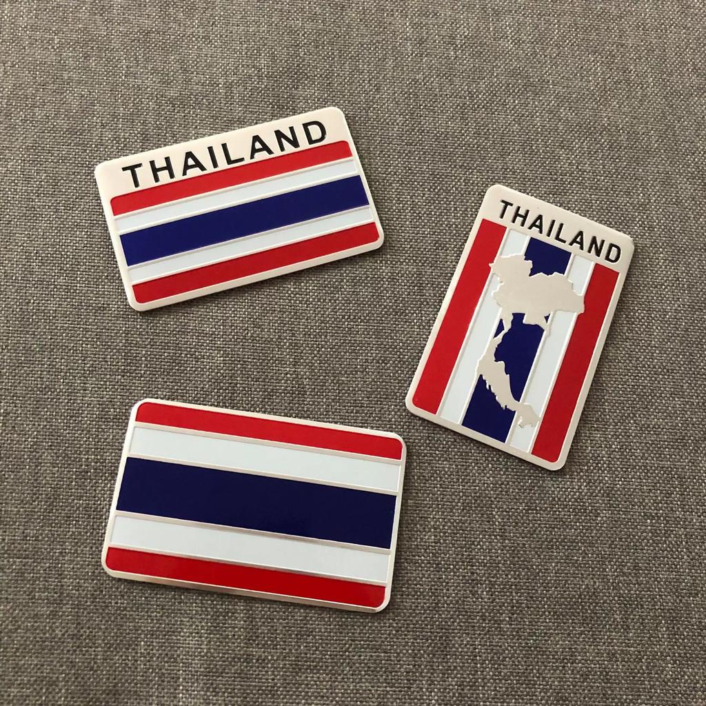 Декоративная наклейка флаг Таиланда THAILAND металлическая наклейка на машину, алюминиевая наклейка карта Таиланда, наклейка на борт с рисунком листа, наклейка на заднюю часть