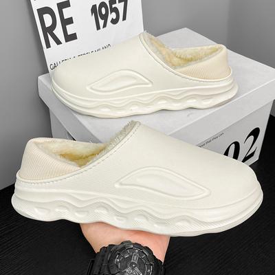 Зимние плюшевые меховые тапочки для мужчин и женщин, теплые пушистые тапочки для пар, лаконичные домашние хлопковые туфли, повседневные пушистые тапочки, большой размер 47