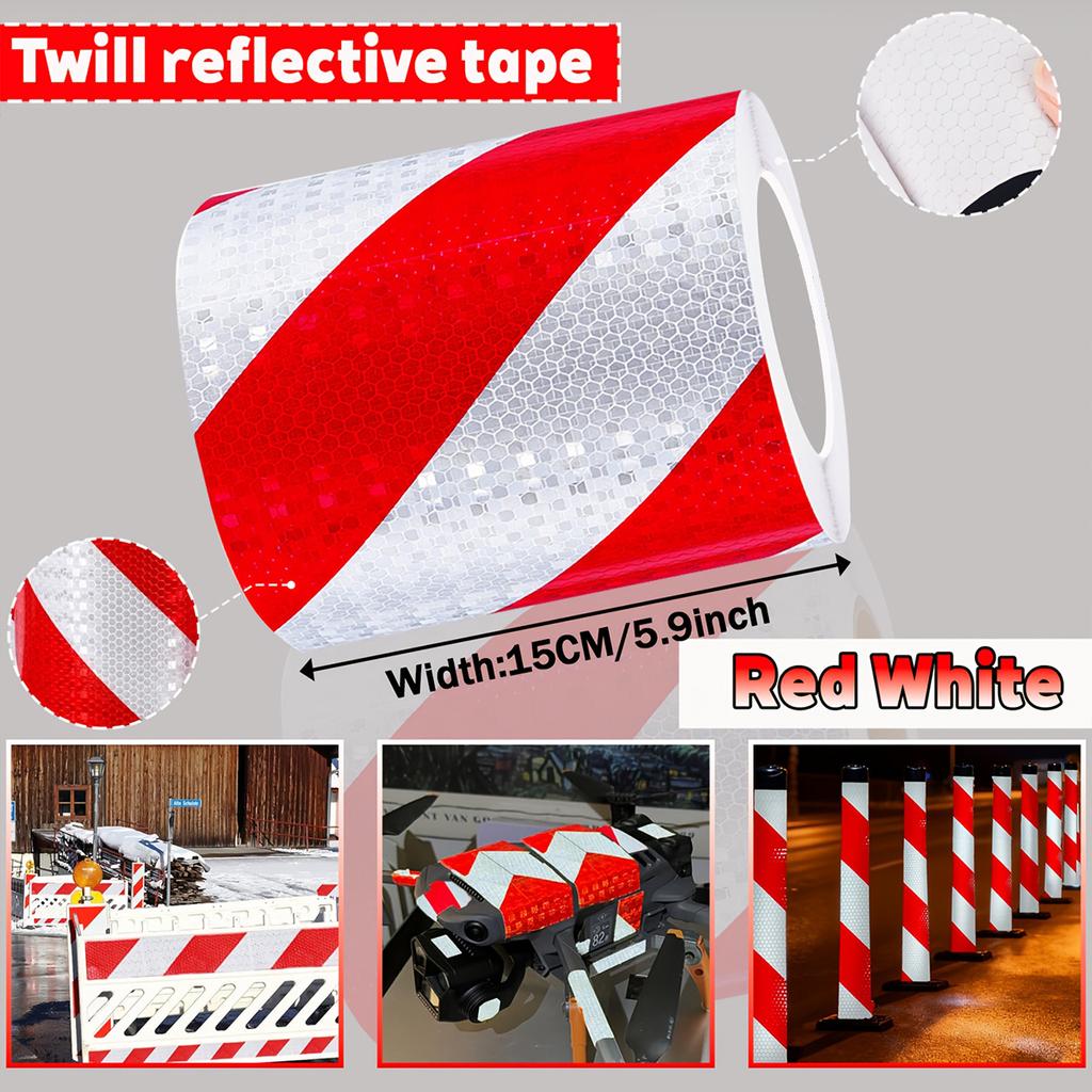 Twill ReflectiveTape High Visibility Self-Adhesive Safety Warning Sticker Conspicuity For Truck
