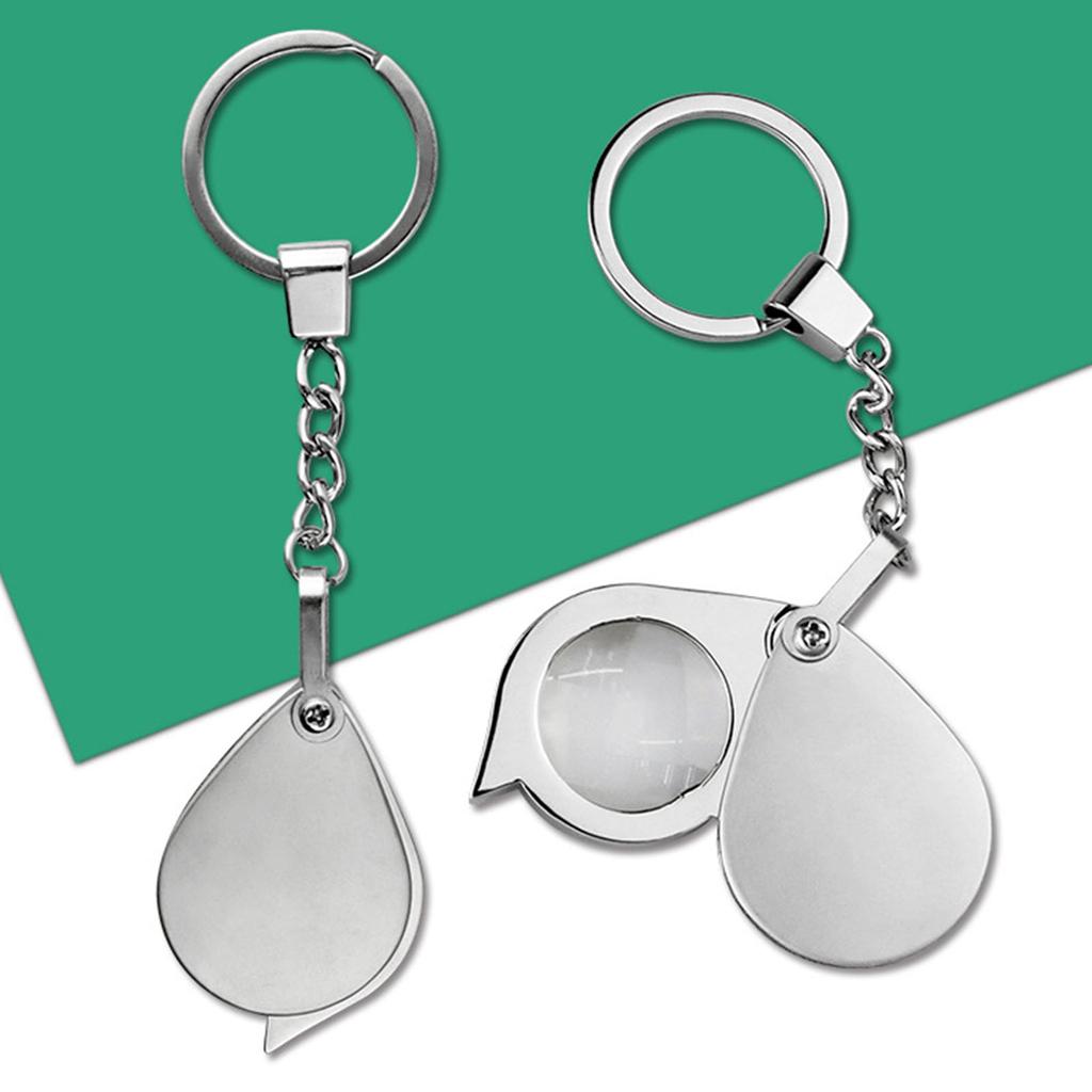 Портативное 20-кратное увеличительное стекло с металлическим брелоком, долговечное, с высоким увеличением для пожилых любителей