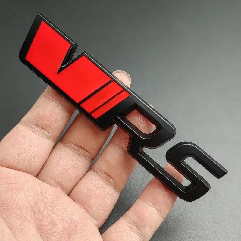 JIYQ3 3D Metal VRS Logo Car Emblem Rear Tail Bumper Badge Sticker For Skoda Rapid Octavia 2 3 A5 RS Kodiaq Fabia Superb Accessories