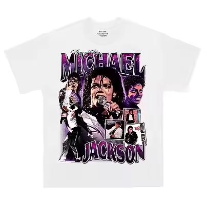 Michael Jackson Print T shirts Men Women Short Sleeve American Vintage Summer Street Fashion Trendy Unisex T shirt