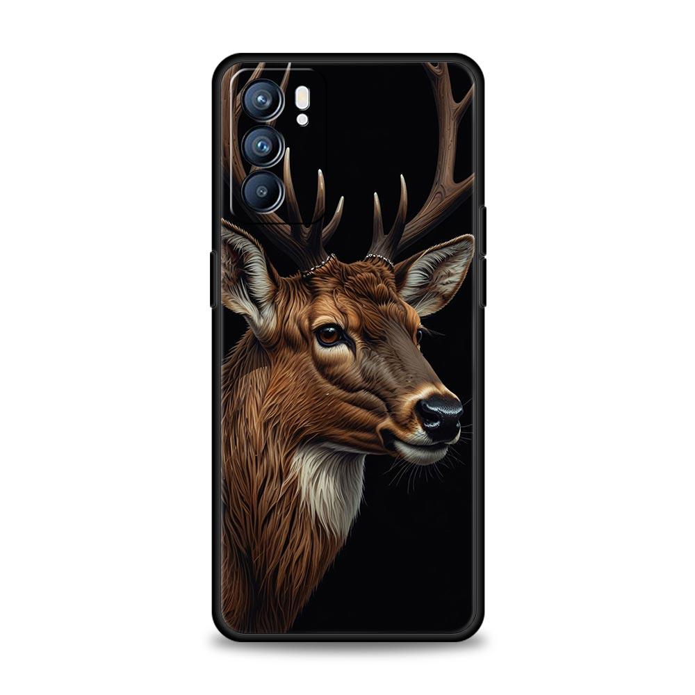 Чехол для телефона с рисунком оленя и личи для Oppo Reno 13 12 11 10 7 F Find X5 X6 A98 A80 A79 A78 A57 A54 A31 A17 Pro 5G Мягкий чехол из ТПУ
