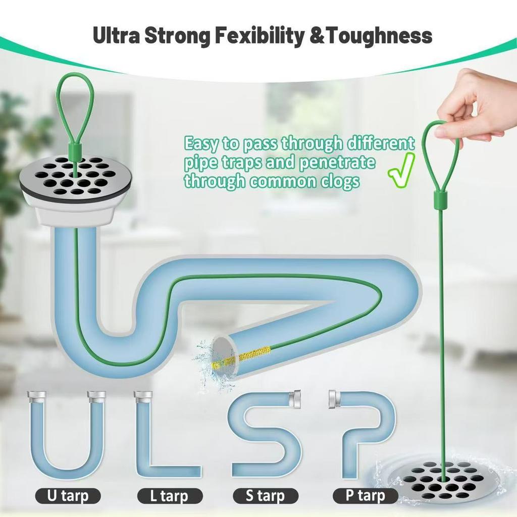 Suitable for Bathroom Sinks, Bathtubs and Shower Drains, for Unclogging Sinks and Cleaning Hair from Toilet