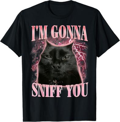 Смешная футболка с мемом про кота "Я собираюсь тебя понюхать", винтажный юмор, для мужчин и женщин