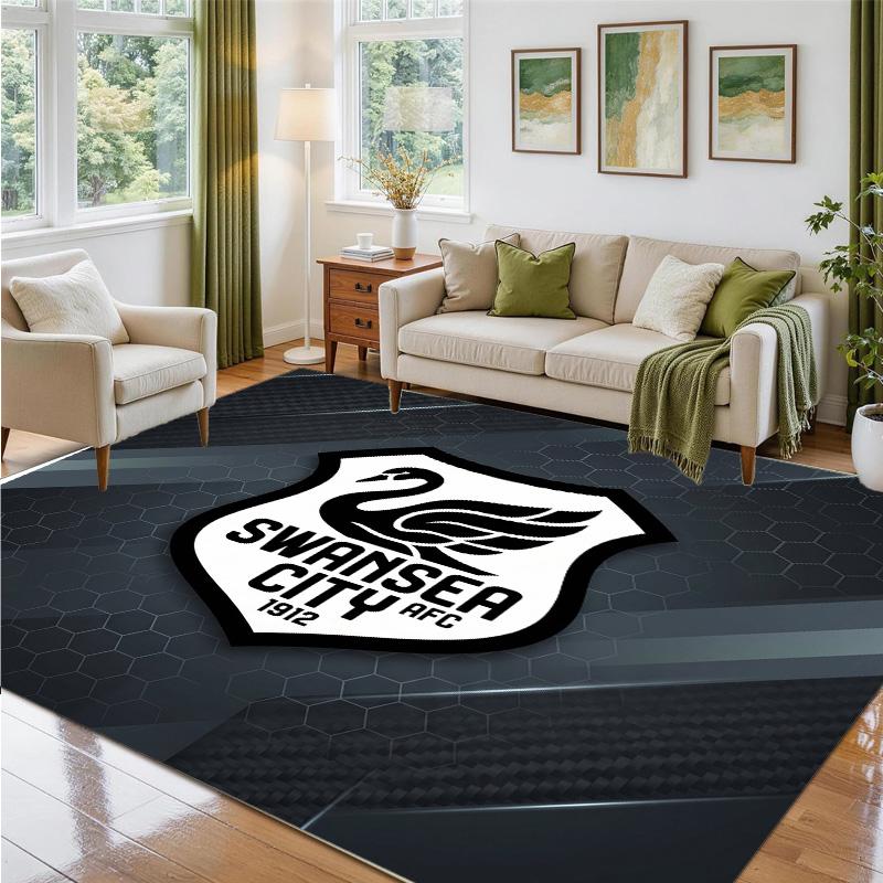 Swansea City Design Crystal Velvet Rug Soft Decorative Mat for Bedroom Entrance
