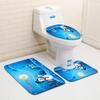 Рождественский коврик для ванной, туалетный трехпредметный набор