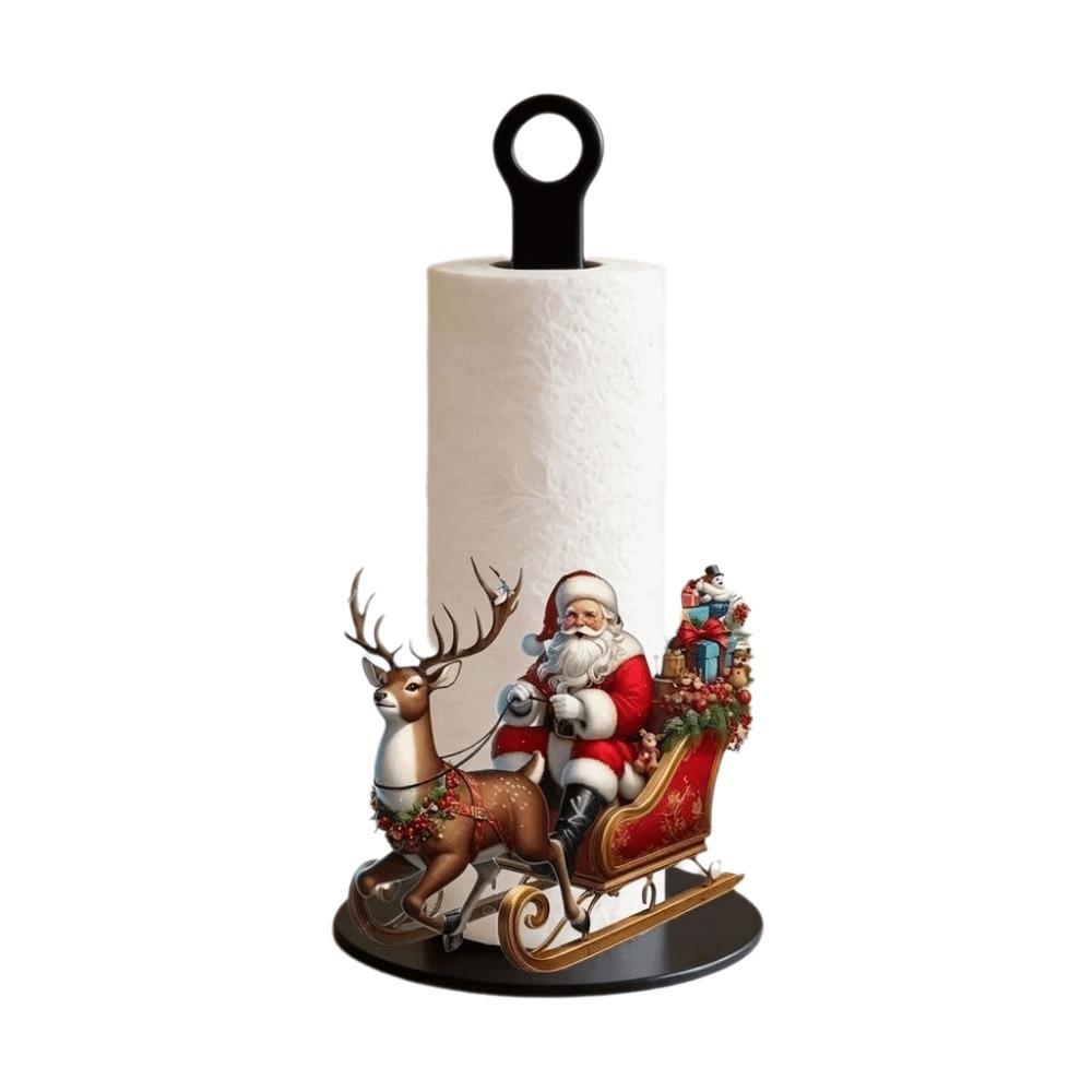 2D Flat Santa Claus Towel Stand Acrylic Roll Paper Towel Holder Parties