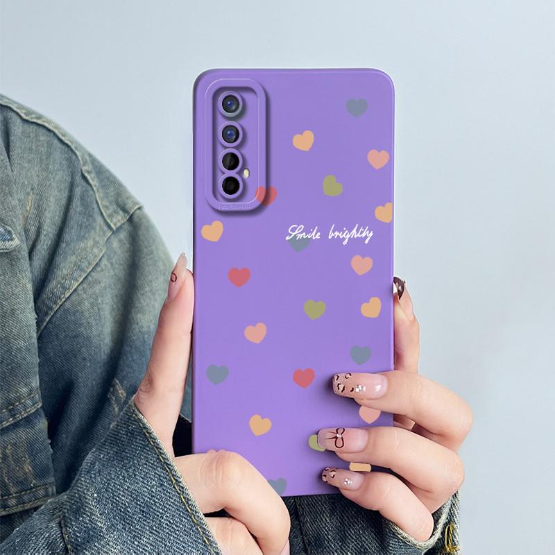 For Realme 7 RMX2151 RMX2155 Phone Case Realme7 4G Back Cover Soft Silicone Sweet Lovely Cartoon Panda Flower Printed Coque Capa