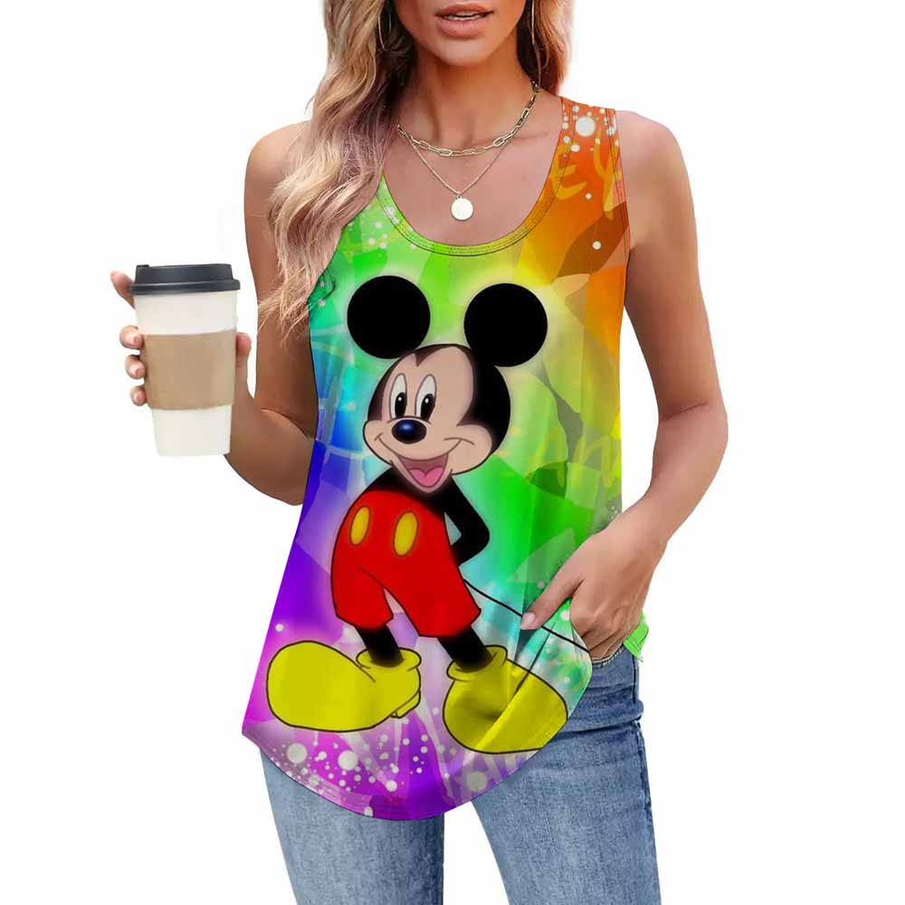 Модная принтованная топ повседневный свободный с круглым вырезом без рукавов женская одежда футболки женские