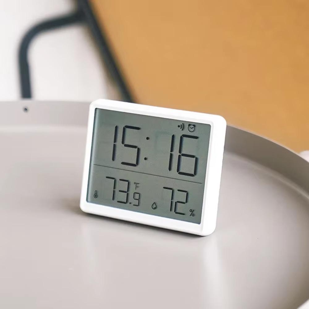 Magnetic Temperature Hygrometer Display Screen Table Clock Mini Bedside Desk Clock  Living Room