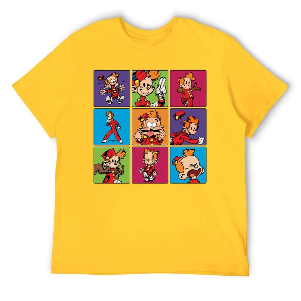 Футболка Spirou Squares Classic на продажу Харадзюку Спортивный топ Футболка Уникальный Дом Смешной Размер США