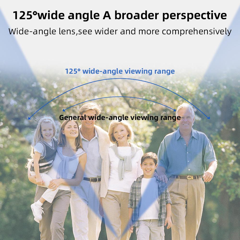 Умная дверная камера с кольцом для дверного звонка, беспроводная интеллектуальная камера с видеозвонком, широкоугольный объектив 125 градусов