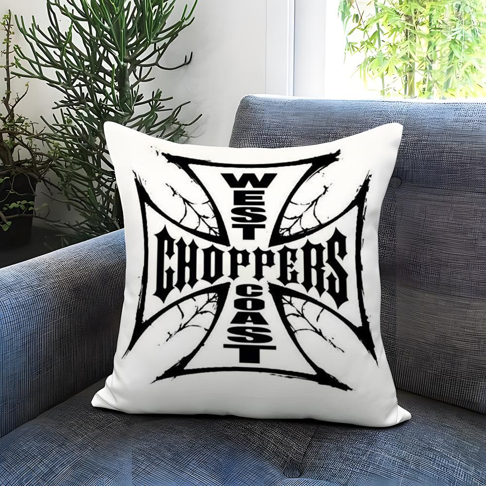 W-West Coast C-Choppers Cushion Cover Comfortable Reversible Pillow Cover Ideal for Car Sofa Bedroom & Beyond