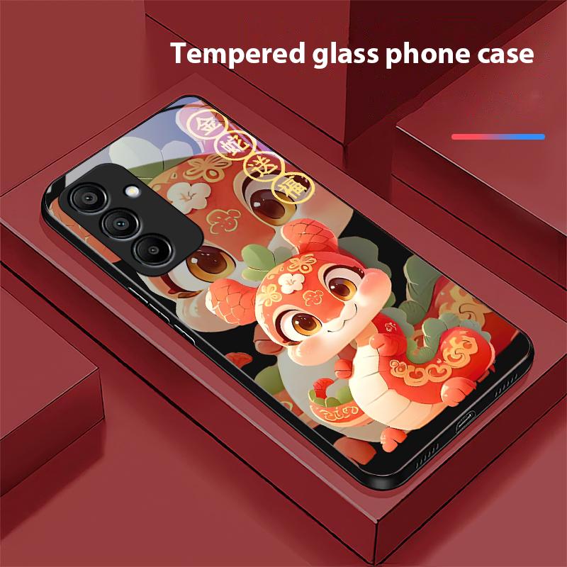 Новый мультяшный змей для Samsung Galaxy A15 5G 54 4G 51 50 24 35 90 71 12 51 53 52S 80 22 34 Черный чехол для телефона из закаленного стекла