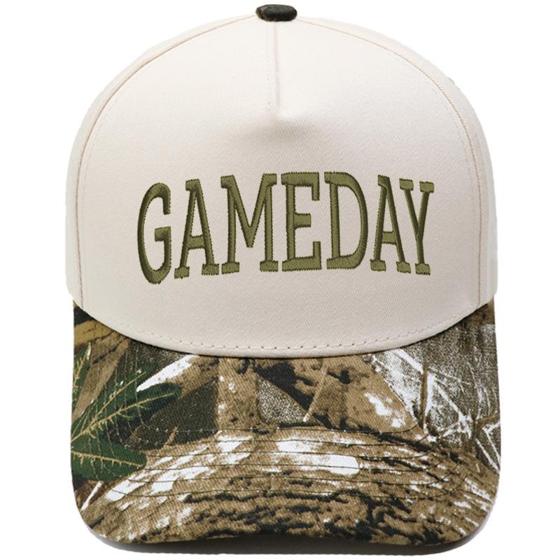 GAMEDAY Truck driver hat embroidered retro striped color matching baseball cap European and American men's and women's casual hat