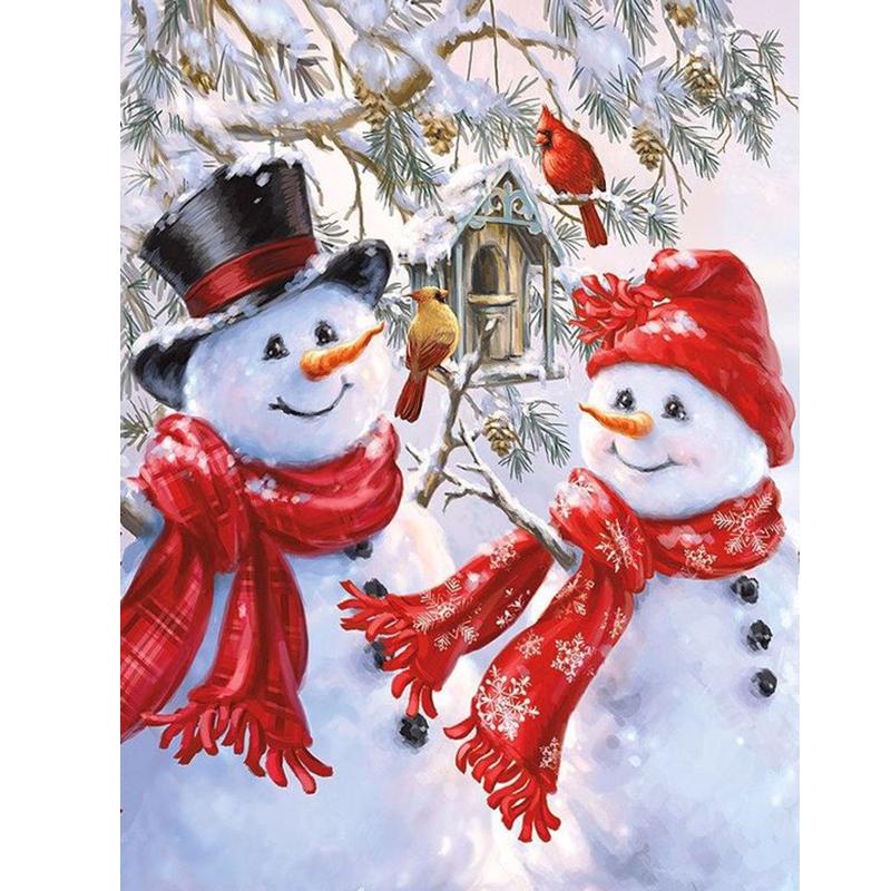 DIY Снеговик 5D алмазная живопись полная круглая дрель Рождественский подарок мозаика Алмазная вышивка наборы крестиков настенное искусство домашний декор