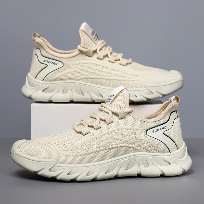 Мужская обувь, дышащая тонкая сетка, весенняя новинка, из сетки fly-woven, повседневная универсальная мужская спортивная обувь