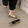 Flat-bottomed French Black Mary Jane Single Shoes Fairy Shoes 2025 New Spring and Autumn Red Evening Gentle Shoes