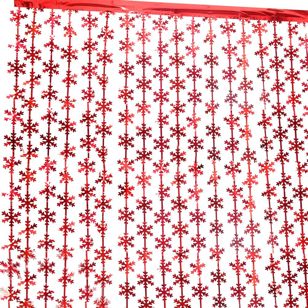 Элегантная 2-метровая гирлянда-дождь из снежинок ярких цветов для праздничного декора