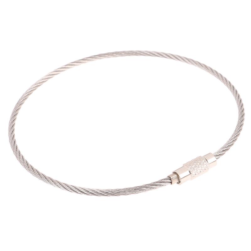 20 шт. Брелок из троса из нержавеющей стали, брелок-карабин на тросе