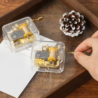 18 нот Прозрачная акриловая музыкальная шкатулка Ручной завод DIY Механическая музыкальная шкатулка Классические музыкальные украшения DIY Подарок для