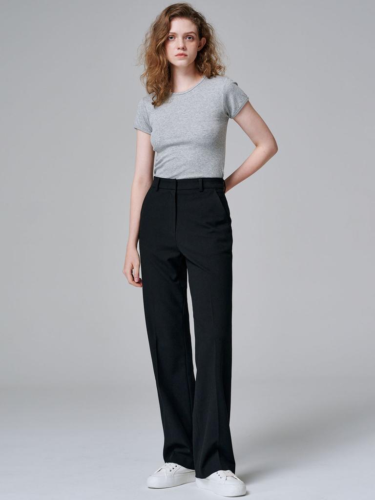 MALOUPE 2115 Stretch Semi-Wide Pants (Black)