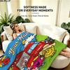 1PC Mr. Men Little Miss Custom Name Patterned Flannel Blanket Suitable For All Seasons for Home Decor Warmth and Comfort Gifts Holiday Present