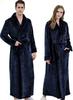 Bathrobe Gown Unisex Bathrobe After Bath Room Wear Loungewear Nightgown Stylish XL Size Navy [Arcade] Men's Women's