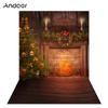 Andoer 1,5*2 м фон для фотосъемки, цифровая печать, рождественская елка, камин, колокольчик