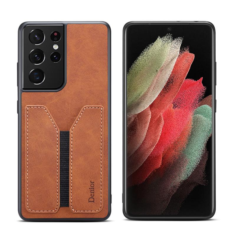 Роскошный чехол из мягкой кожи для телефона Samsung Galaxy S24 S23 FE S22 S21 S20 Ultra Plus S10 Note 20 Note 9 A05S с карманом для карт