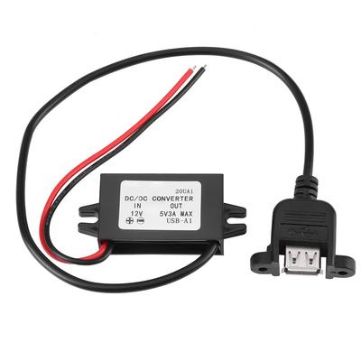 Автомобильный DC 12V в 5V 3A 15W понижающий преобразователь-регулятор с USB-разъемом для монтажа на панель