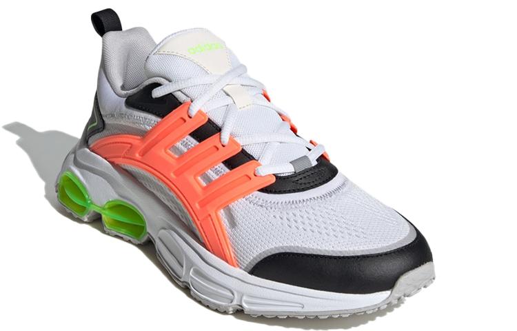 adidas Neo Quadcube CC Тканевые Нескользящие Низкие Маратонские Беговые Кроссовки Женские Бело-Оранжево-Зеленые FW7180