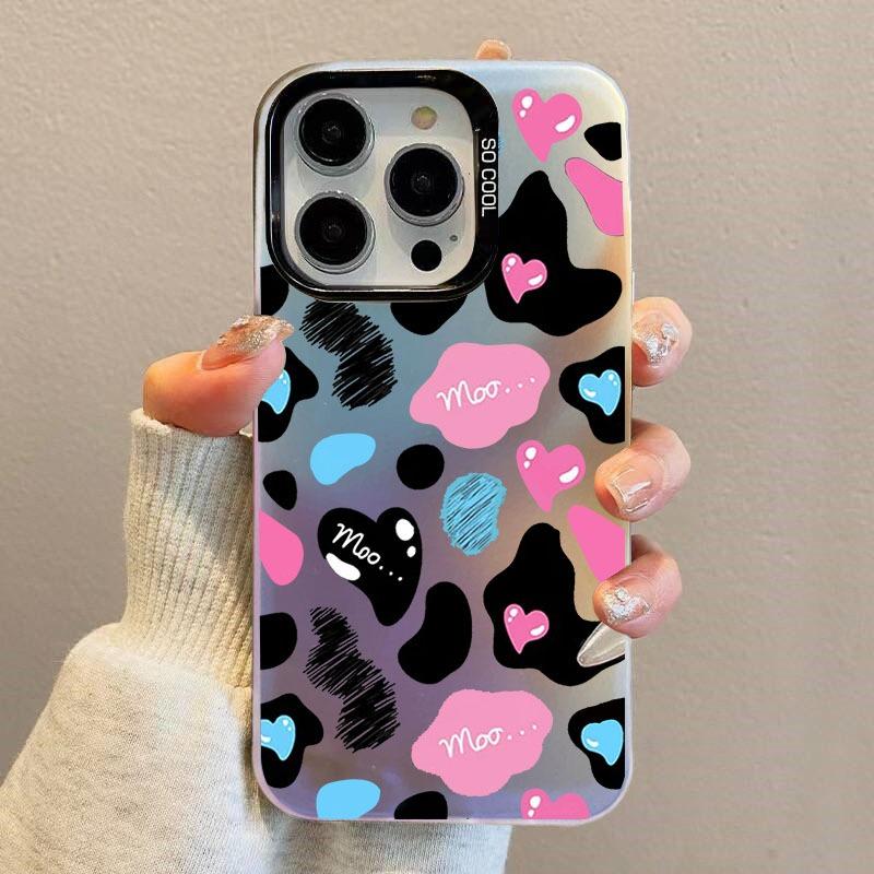 Модный Коричневый Леопардовый Чехол Для Телефона Для iPhone 14 15 Plus 11 12 Pro 13 ProMax Max для iPhone14/15Plus Лазерное Покрытие Силиконовый Чехол