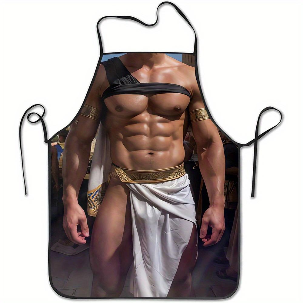 Roman Gladiator Apron 2D Print Waterproof Polyester Kitchen Apron Costume Gift