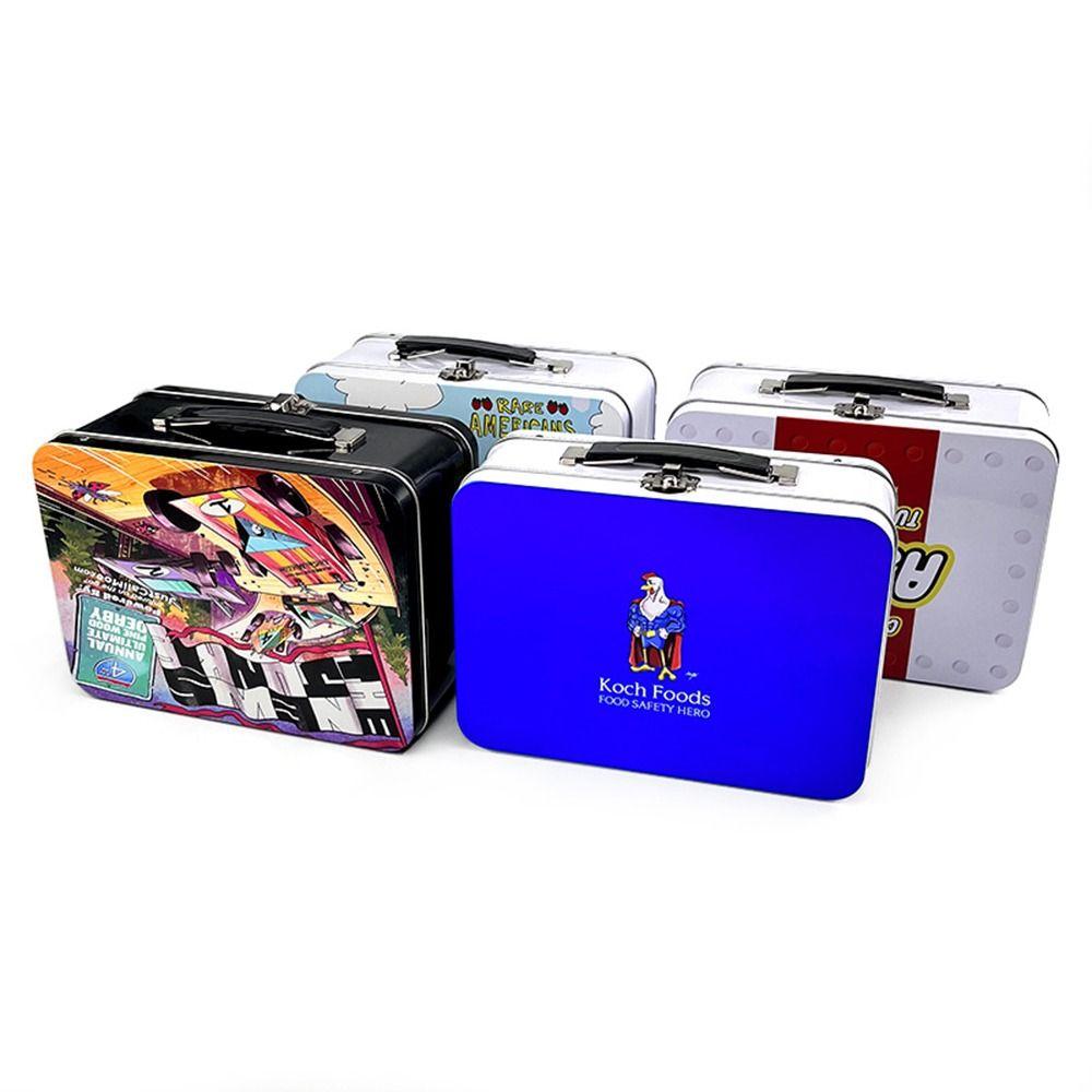 White Black Silver Handheld Iron Box Rectangle Lunch Box Candy Box  Tea Candy Cookies Cake Biscuits