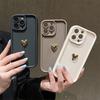 3D Золотой силиконовый мягкий чехол в форме сердца для iPhone 15 14 13 12 11 16 Pro Max XS XR 7 8 Plus SE 2020, противоударный, матовый, конфетный.